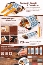 Kit de Reparo para MDF com Bastões de Cera (20 Cores)