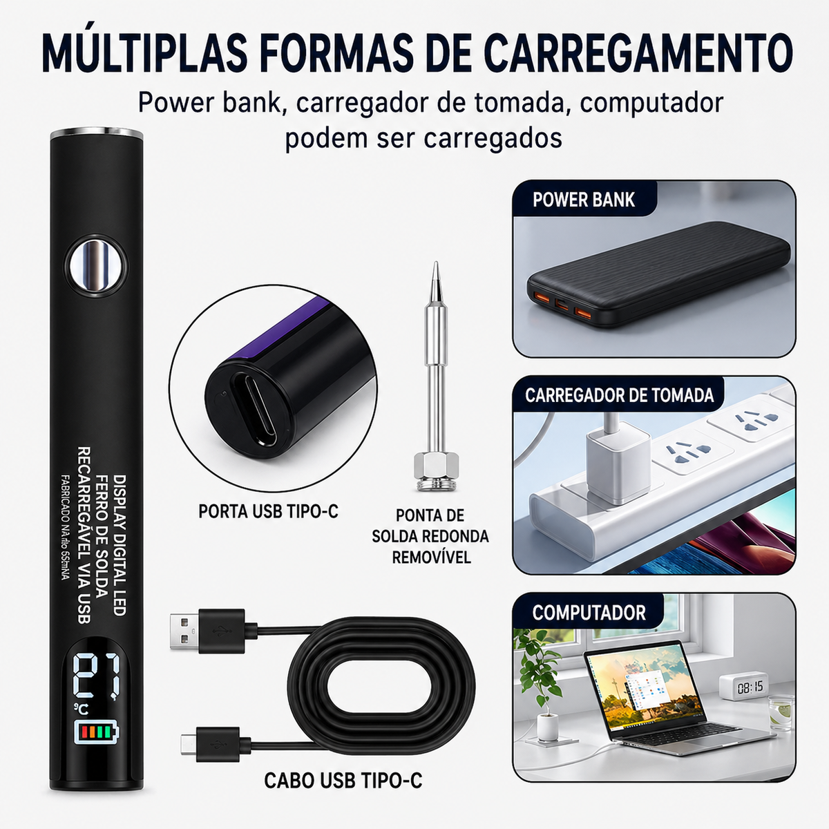 Caneta de Solda USB para Pequenos Reparos