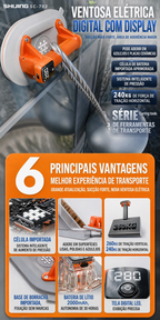 Suporte de Fixação com Ventosa Elétrica 260kg