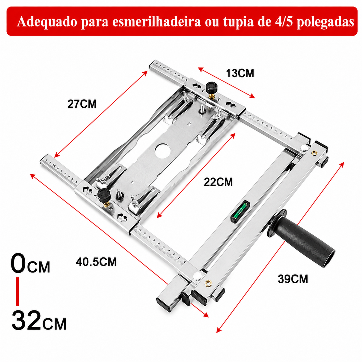 Guia de Corte para Serra com Régua de Posicionamento