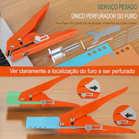 Kit de Alicate Tapa-Furo 8mm com Escareador e Broca 3mm