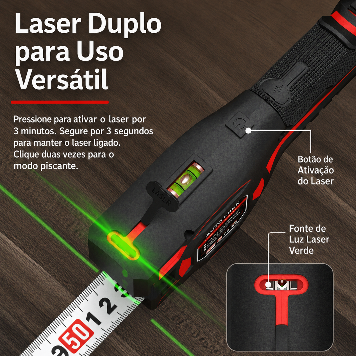 Trena a Laser Multifuncional – Modelos 2 em 1 e 3 em 1
