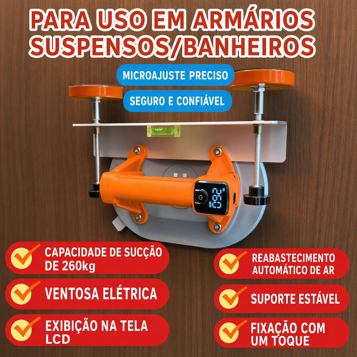 Suporte de Fixação com Ventosa Elétrica 260kg