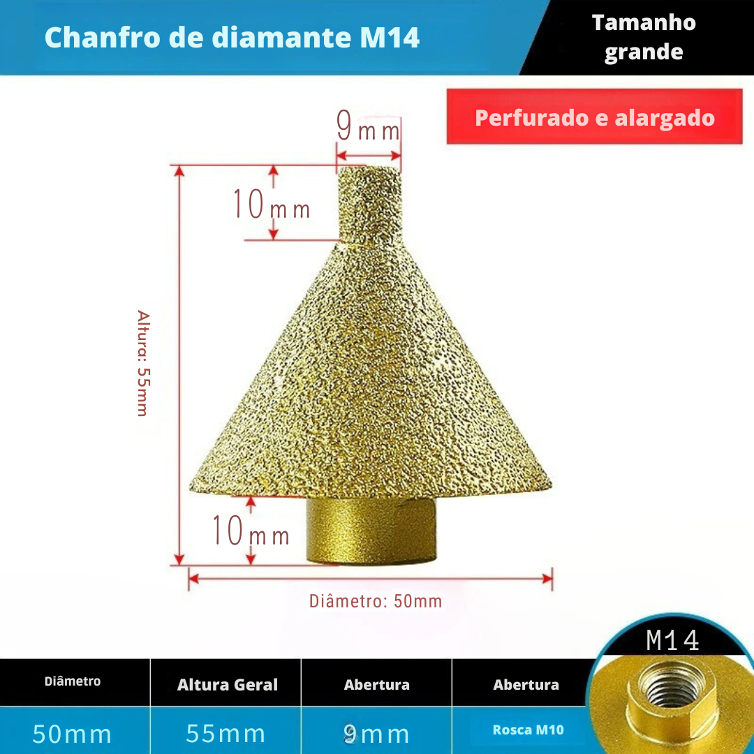 Fresa Diamantada Cônica Escareadora