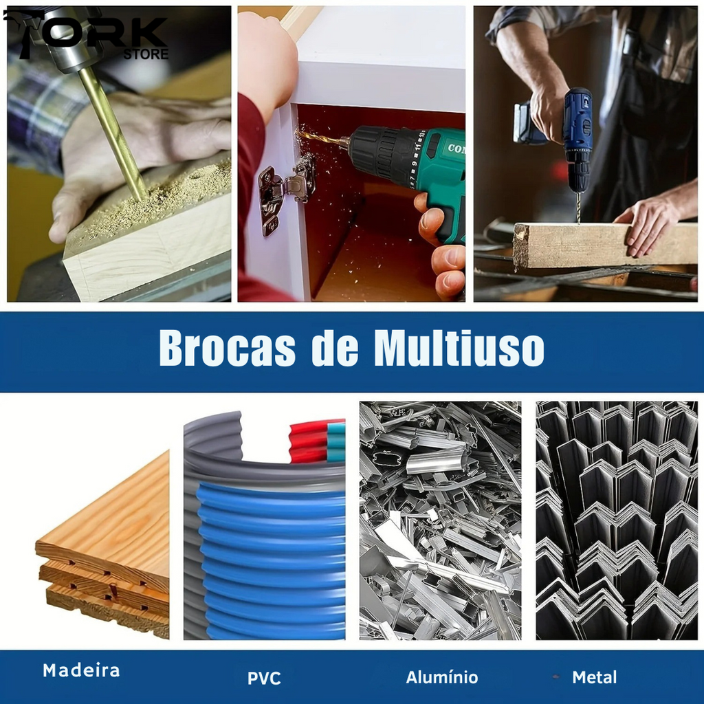Kit de Brocas Sextavadas (Titânio ou Cobalto)