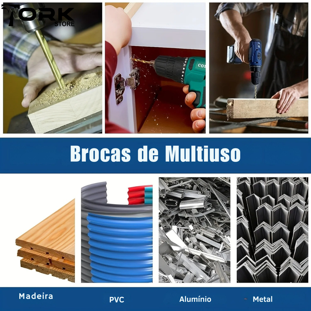 Kit de Brocas Sextavadas (Titânio ou Cobalto)