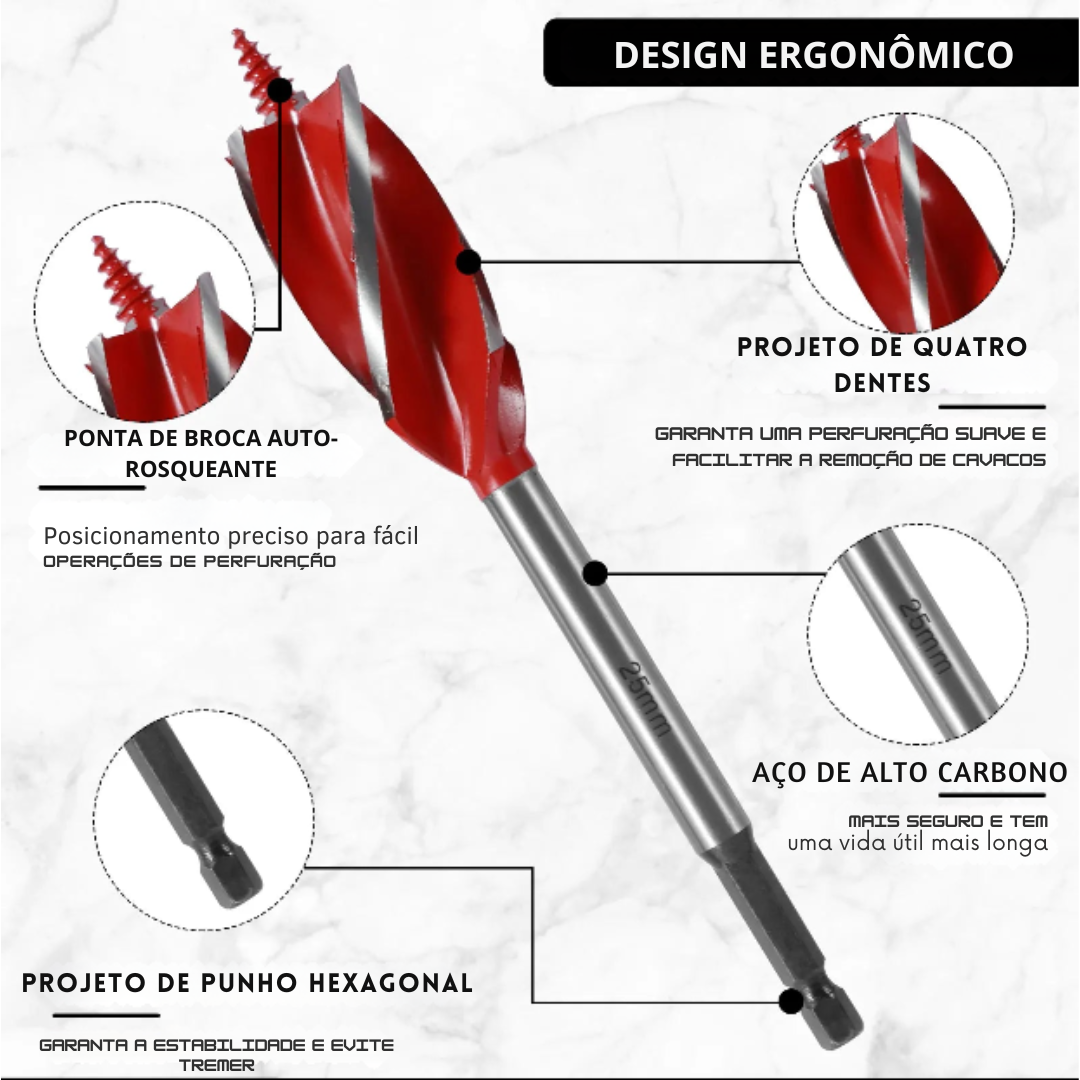 Kit com 8 Brocas Helicoidais