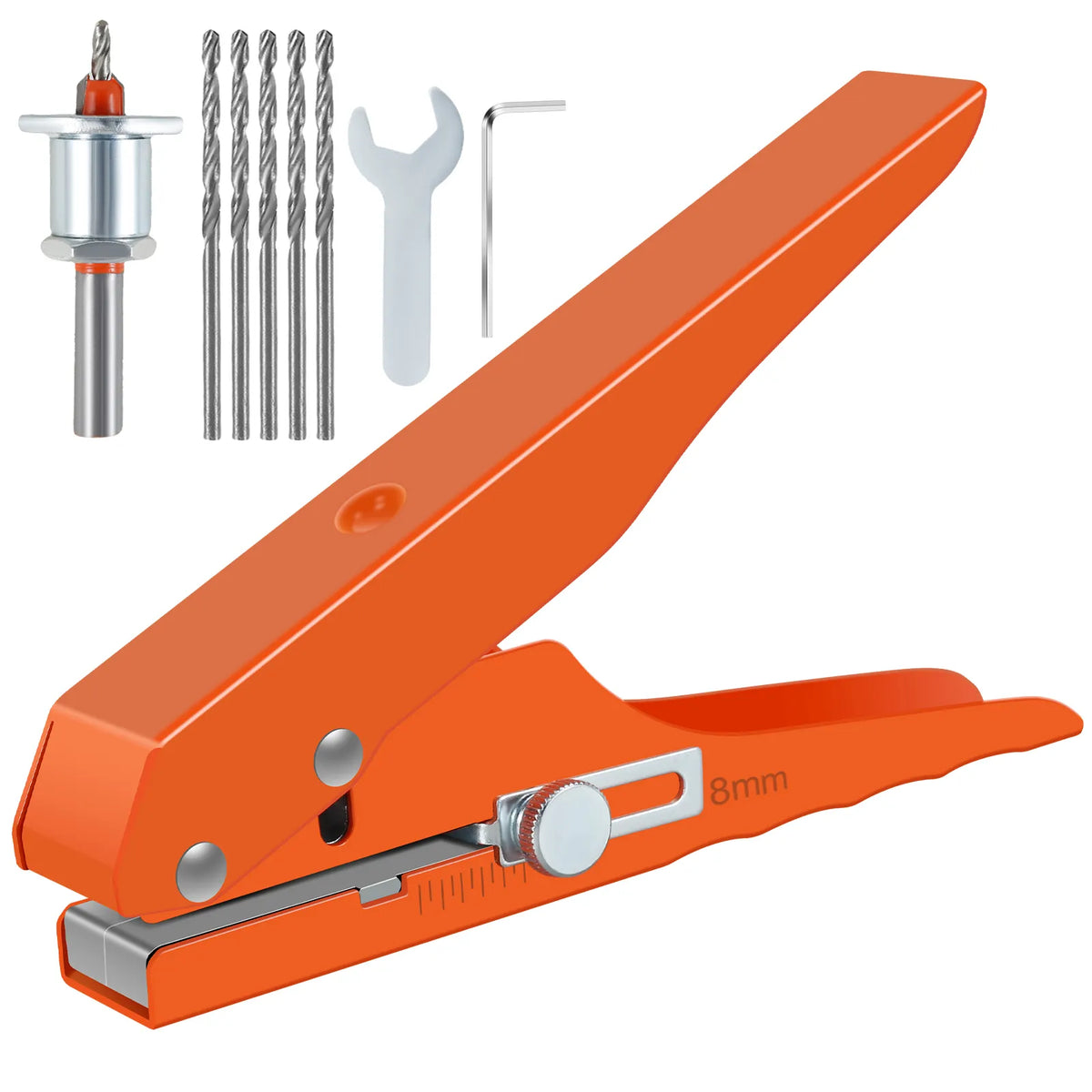 Kit de Alicate Tapa-Furo 8mm com Escareador e Broca 3mm