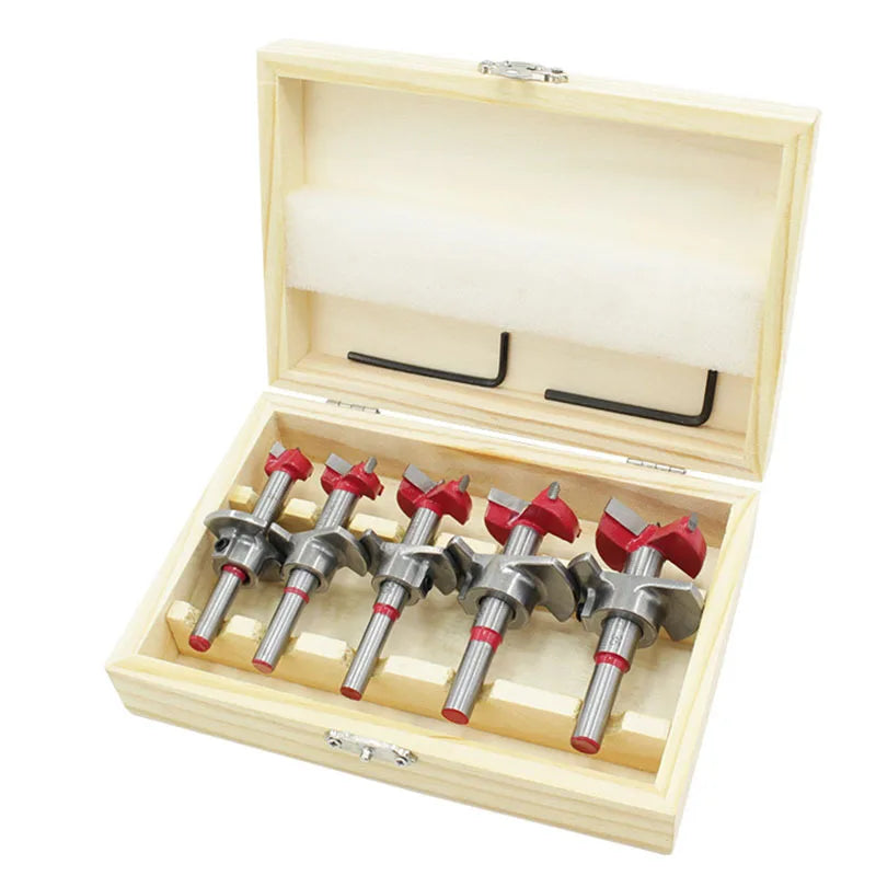 Conjunto de brocas tipo Forstner para dobradiças de armário, 5 peças