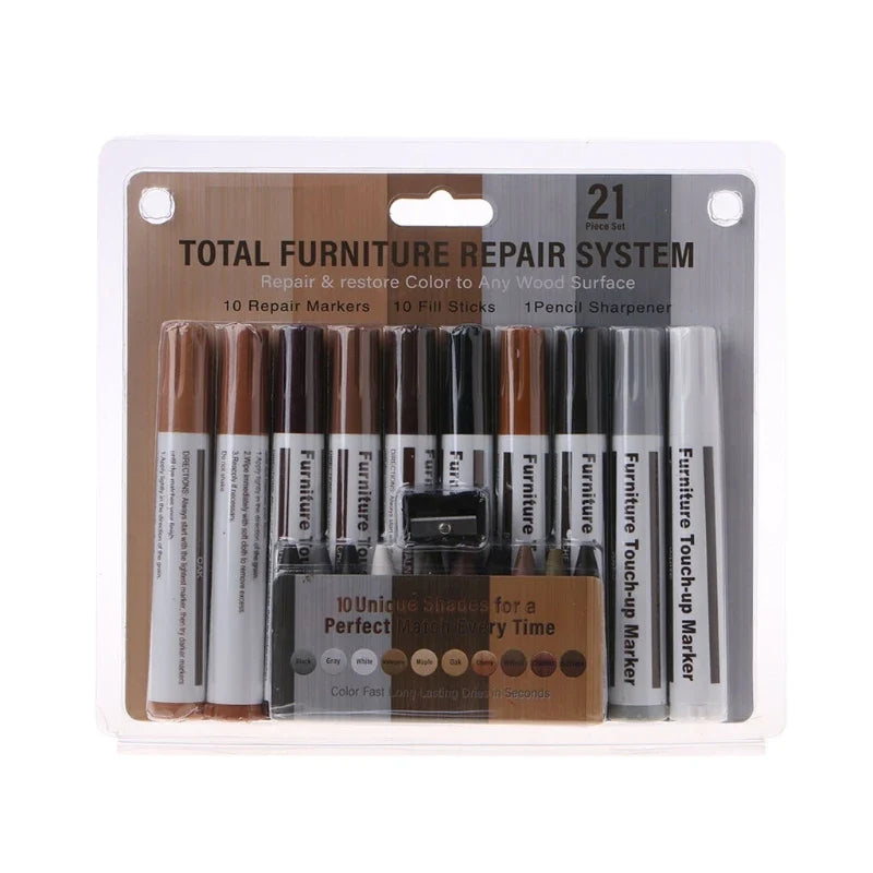 Kit de Marcadores para Retoque de Móveis – 21 Peças
