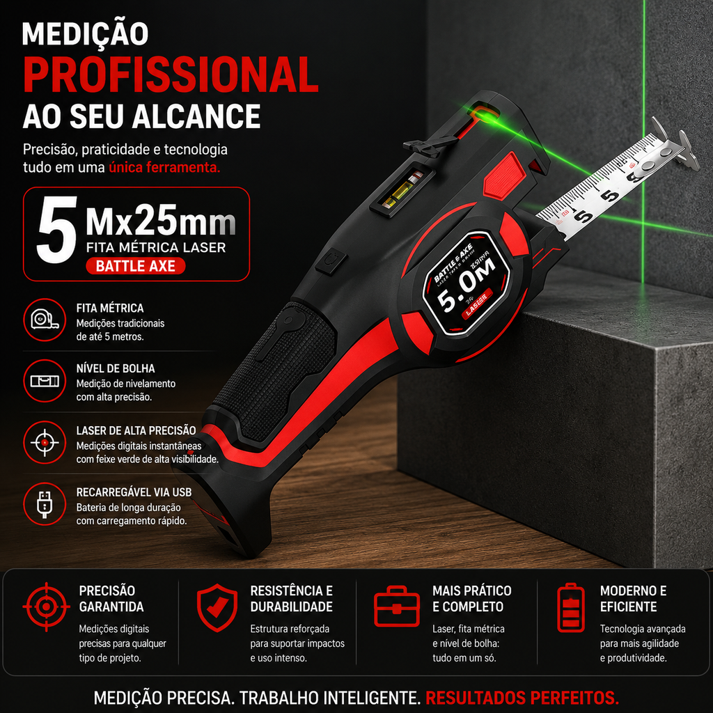 Trena a Laser Multifuncional – Modelos 2 em 1 e 3 em 1