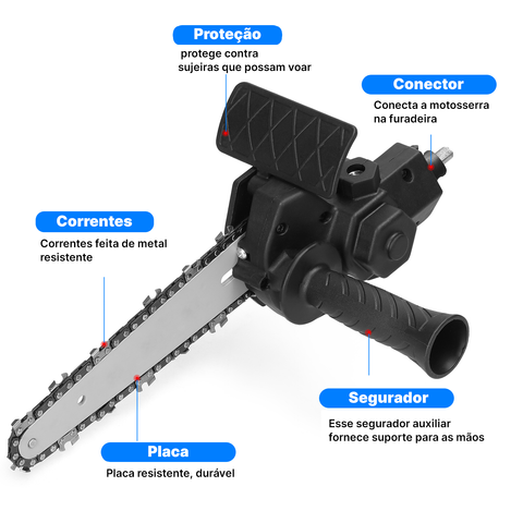 Adaptador de Motosserra para Furadeira Elétrica